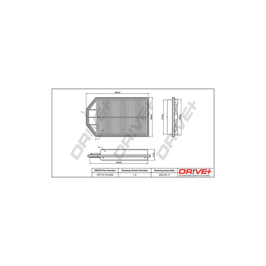 Dr!Ve+ Dp1110.10.0464 Air Filter For Honda Cr-V Iii (Re)