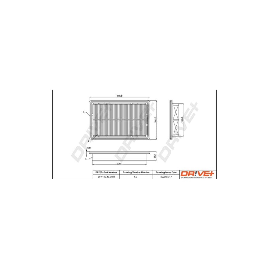 Dr!Ve+ Dp1110.10.0492 Air Filter