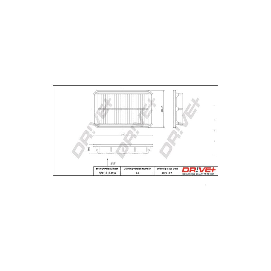 Dr!Ve+ Dp1110.10.0518 Air Filter