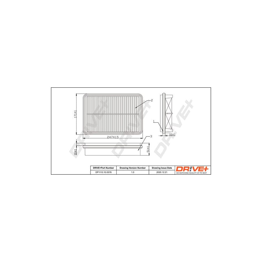 Dr!Ve+ Dp1110.10.0578 Air Filter