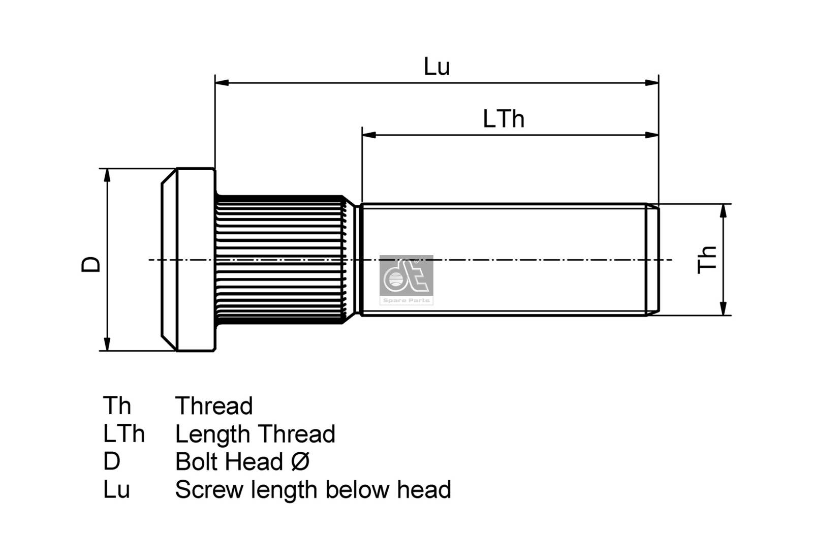 DT A/C 10.20000 Wheel Bolt