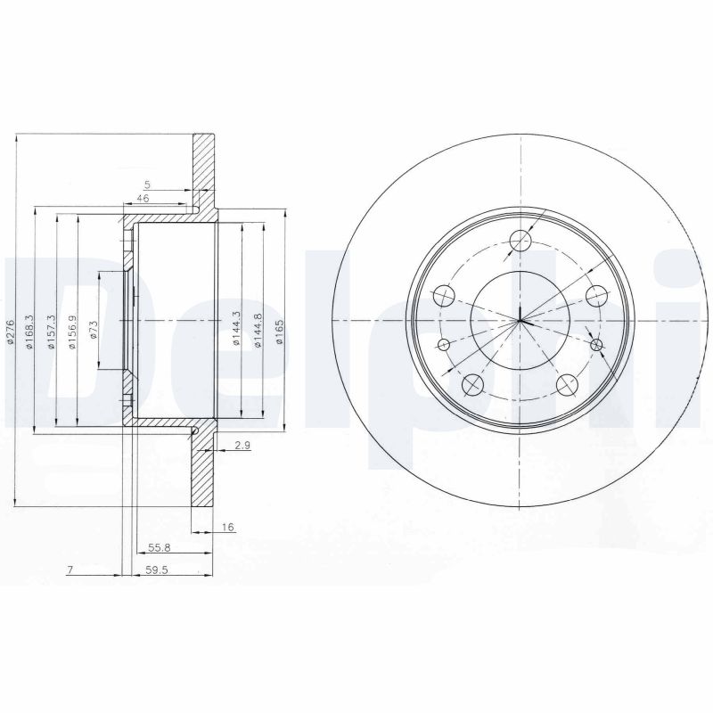 DELPHI BG3751 Brake Disc .