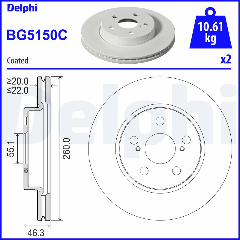 DELPHI BG5150C Brake Disc