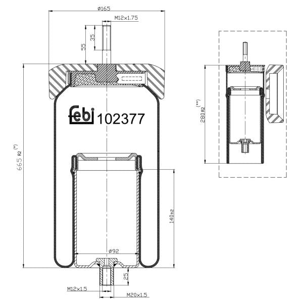 FEBI FE102377 Air Suspension Bellow