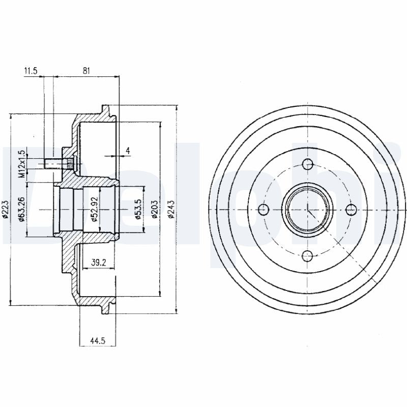 DELPHI BF402 Brake Drum