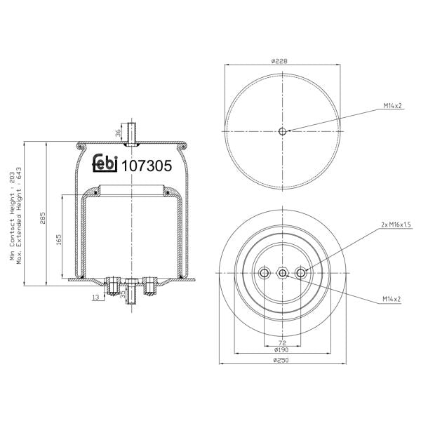FEBI FE107305 Air Suspension Bellow