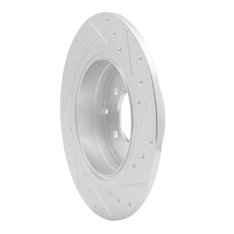 R1 Concepts R1 17-19 Kia Cadenza Rear Left Drilled & Slotted Silver Brake Rotor