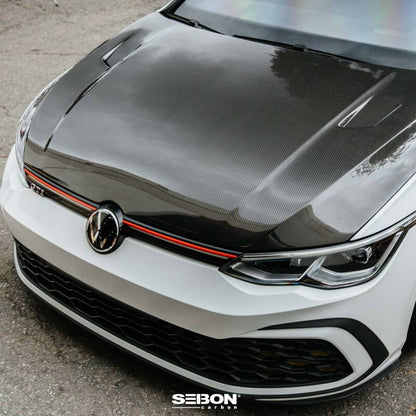 Seibon 22-23 Volkswagen Golf GTI/R TM-Style Carbon Fiber Hood