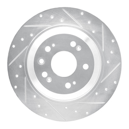 R1 Concepts R1 09-14 Acura TL Rear Right Drilled & Slotted Silver Brake Rotor