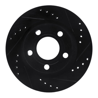 R1 Concepts R1 99-05 Audi A6 Quattro Rear Right Drilled & Slotted Black Brake Rotor