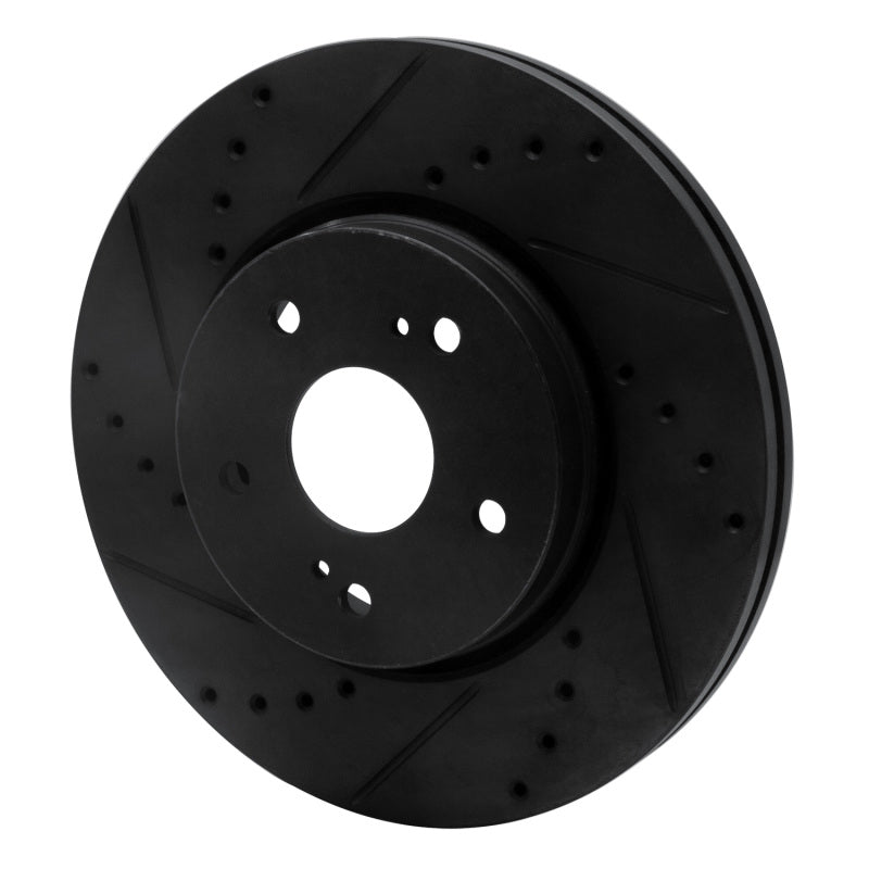 R1 Concepts R1 10-13 Suzuki Kizashi Front Left Drilled & Slotted Black Brake Rotor