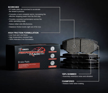 R1 Concepts R1 08-13 BMW M3 Rear Track/Street Brake Pads