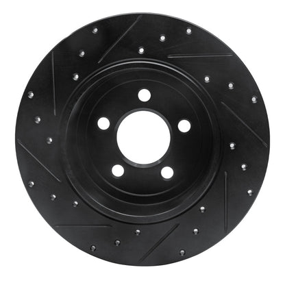 R1 Concepts R1 05-23 Chrysler 300 Rear Right Drilled & Slotted Black Brake Rotor