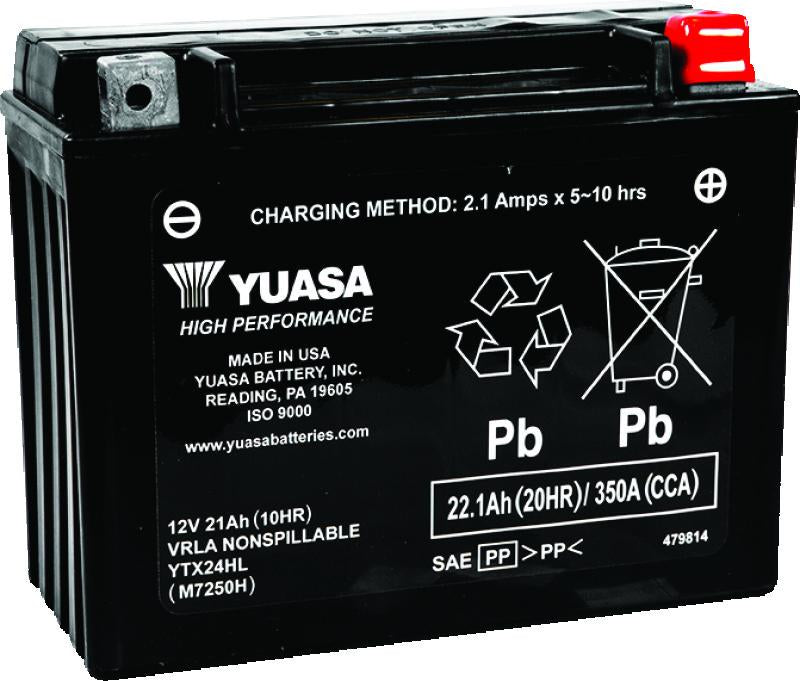Yuasa Battery Yuasa YTX24HL Maintenance Free AGM 12-Volt Battery