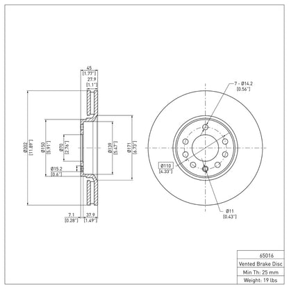 DFC 03-11 Cadillac BLS (Mexico) Front Brake Rotor