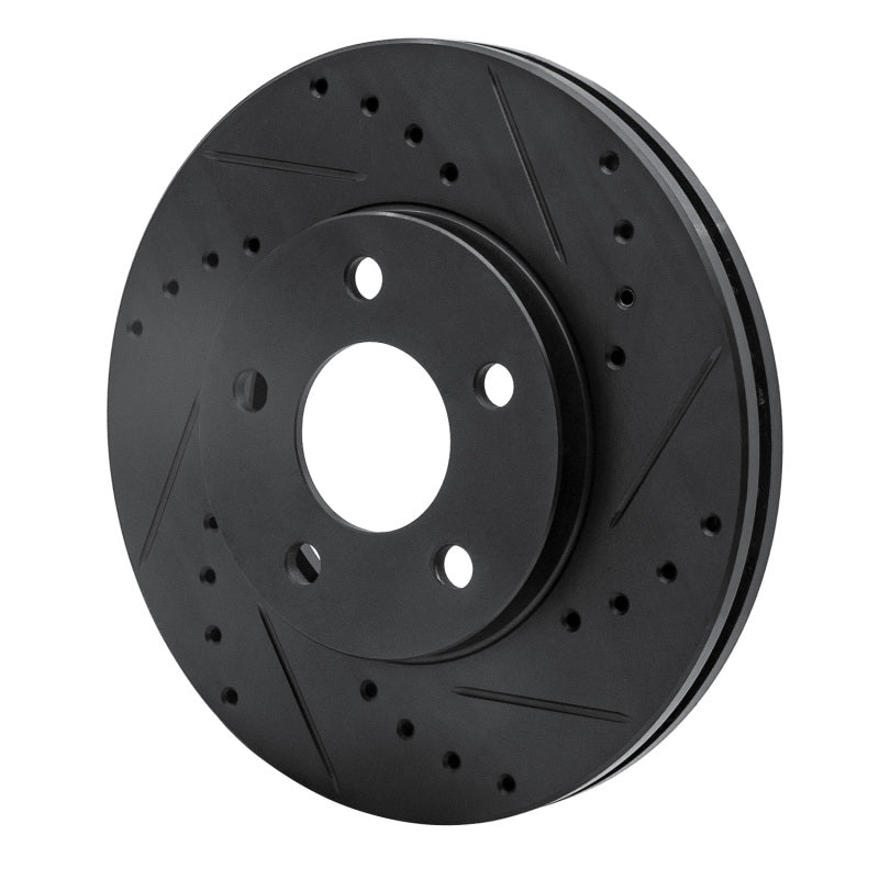 R1 Concepts R1 04-08 Chevrolet Malibu Front Right Drilled & Slotted Black Brake Rotor