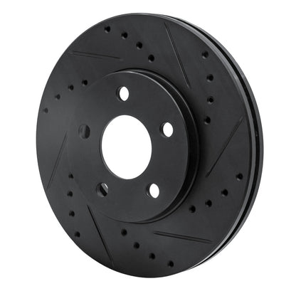 R1 Concepts R1 04-08 Chevrolet Malibu Front Right Drilled & Slotted Black Brake Rotor