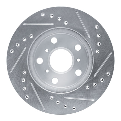 R1 Concepts R1 83-86 Toyota Camry Front Left Drilled & Slotted Silver Brake Rotor
