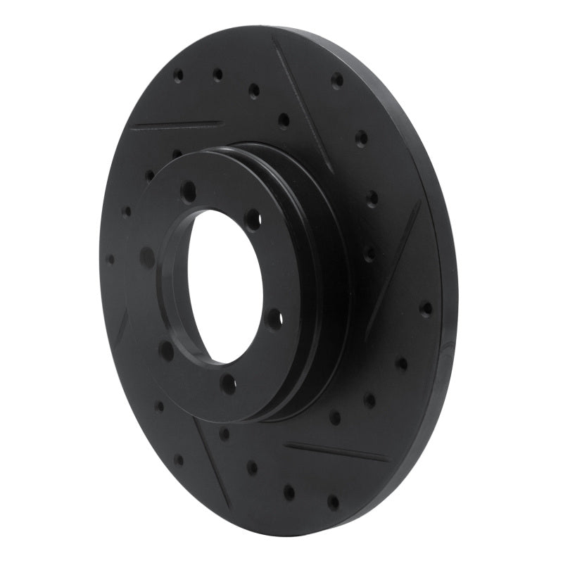 R1 Concepts R1 78-82 Nissan 620 Pickup Front Right Drilled & Slotted Black Brake Rotor
