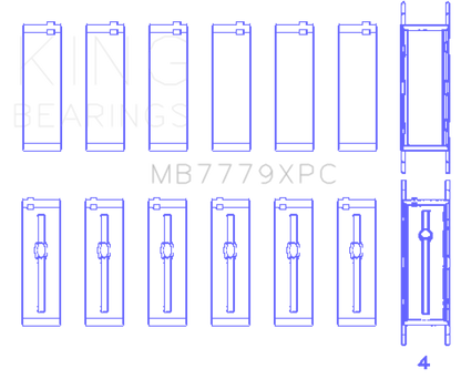 King Engine Bearings BMW B58B30A (Size 0.25) Coated Performance Main Bearing Set