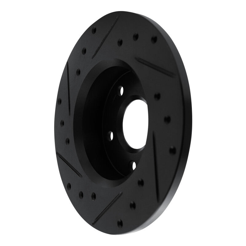 R1 Concepts R1 84-87 Pontiac Fiero Rear Right Drilled & Slotted Black Brake Rotor
