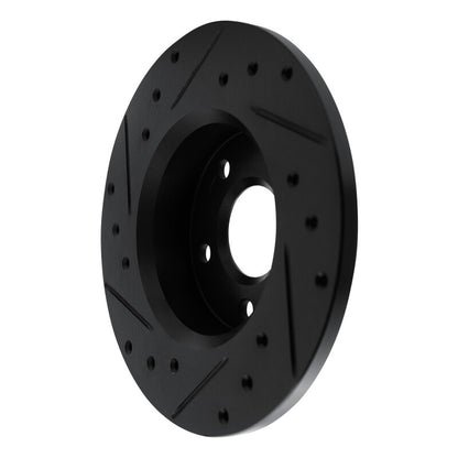 R1 Concepts R1 84-87 Pontiac Fiero Rear Right Drilled & Slotted Black Brake Rotor