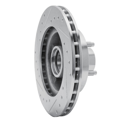 R1 Concepts R1 86-92 Ford BRONCO II Front Right Drilled & Slotted Silver Brake Rotor