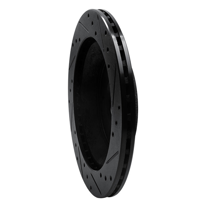 R1 Concepts R1 88-96 Chevrolet Corvette Rear Left Drilled & Slotted Black Brake Rotor