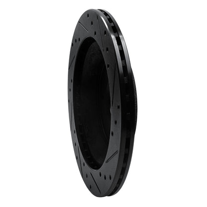 R1 Concepts R1 88-96 Chevrolet Corvette Rear Left Drilled & Slotted Black Brake Rotor