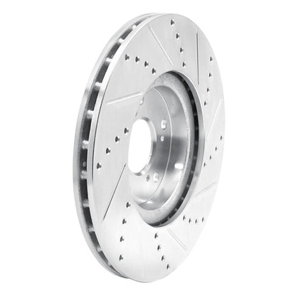 R1 Concepts R1 04-08 Acura TL Front Left Drilled & Slotted Silver Brake Rotor