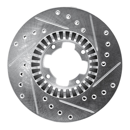 R1 Concepts R1 83-89 Subaru STANDARD Front Left Drilled & Slotted Silver Brake Rotor