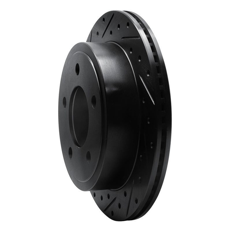 R1 Concepts R1 03-03 Dodge Ram 1500 Van Rear Left Drilled & Slotted Black Brake Rotor