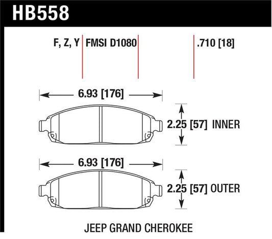 Hawk Performance Hawk 06-10 Jeep Commander / 05-10 Grand Cherokee Front LTS Street Brake Pads