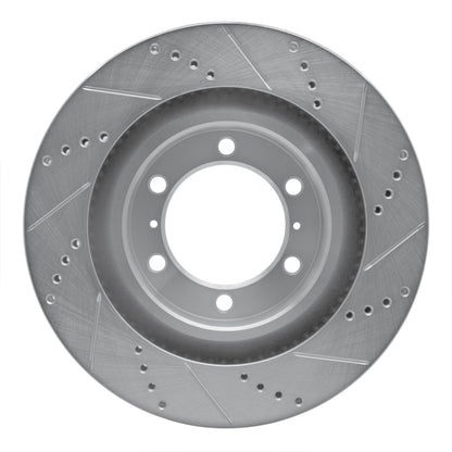 R1 Concepts R1 10-24 Lexus GX460 Front Left Drilled & Slotted Silver Brake Rotor