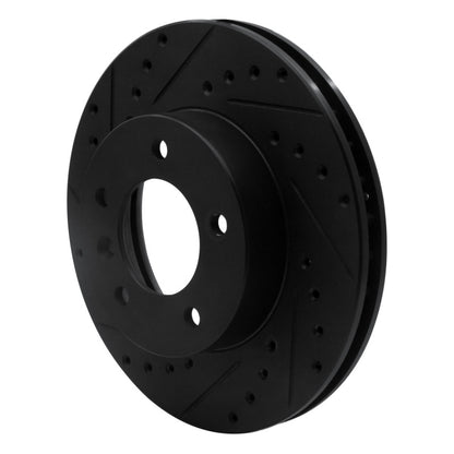 R1 Concepts R1 90-97 Jaguar XJ6 Front Left Drilled & Slotted Black Brake Rotor