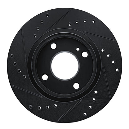 R1 Concepts R1 11-19 Ford Fiesta (USA/Canada) Front Right Drilled & Slotted Black Brake Rotor