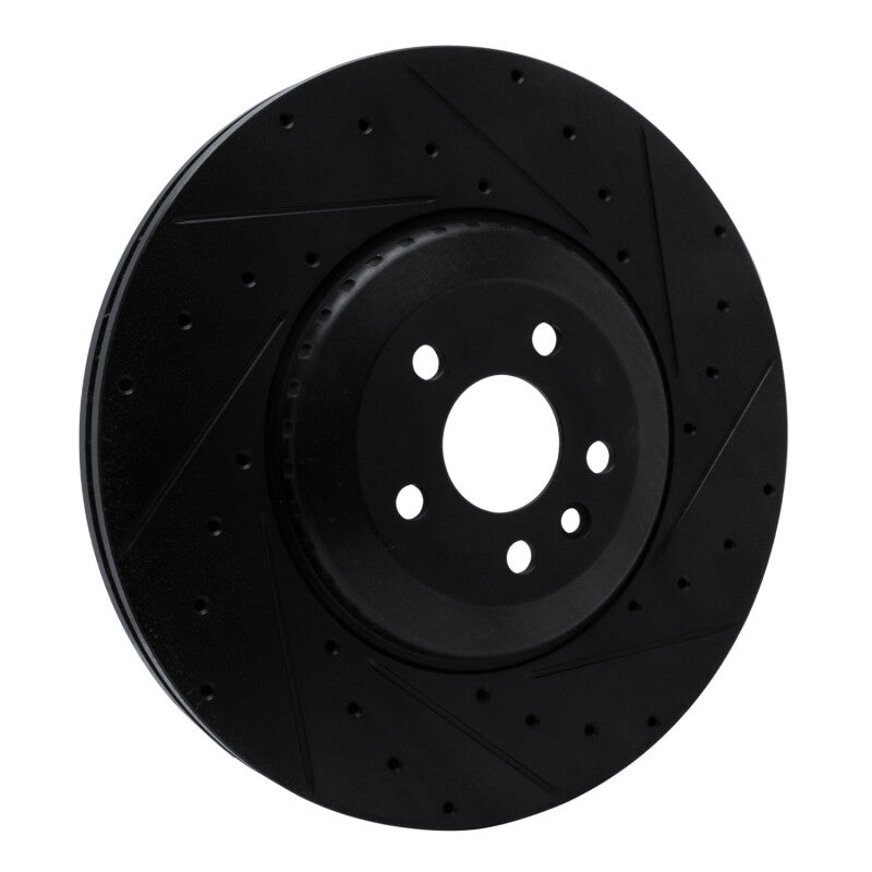 R1 Concepts R1 21-25 Jaguar F-Pace Front Right Drilled & Slotted Black Brake Rotor