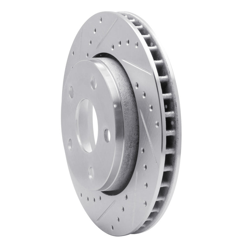 R1 Concepts R1 07-18 Jeep Wrangler Front Left Drilled & Slotted Silver Brake Rotor