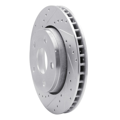R1 Concepts R1 07-18 Jeep Wrangler Front Left Drilled & Slotted Silver Brake Rotor