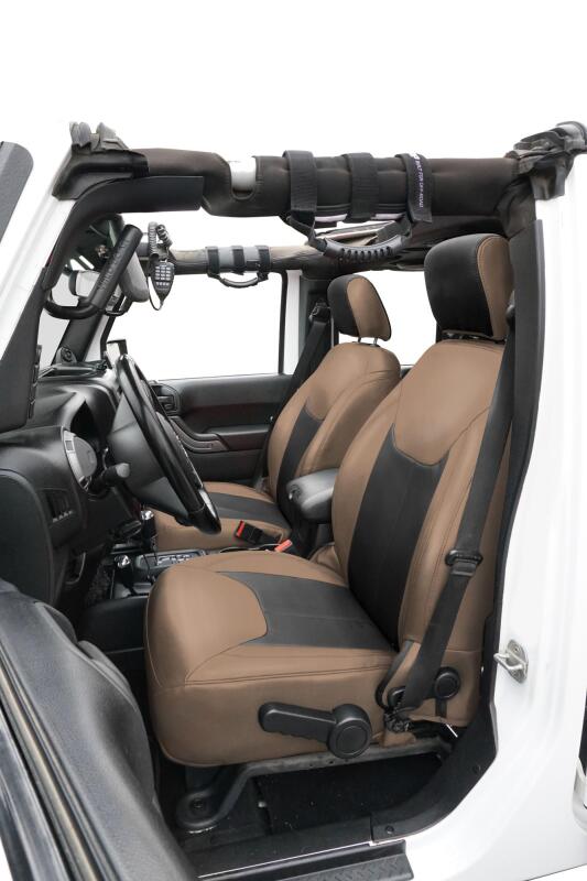 PRP Seats PRP 13-18 Jeep Wrangler JK Front Seat Covers/2 door or 4 door (Pair) - Black/Tan