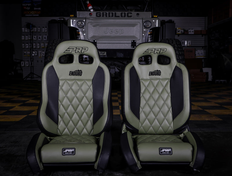 PRP Seats PRP 03-06 Jeep Wrangler TJ Enduro Elite Suspension Seat - Trek Edition - Black (Pair)