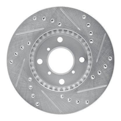 R1 Concepts R1 99-07 Suzuki Aerio Front Left Drilled & Slotted Silver Brake Rotor