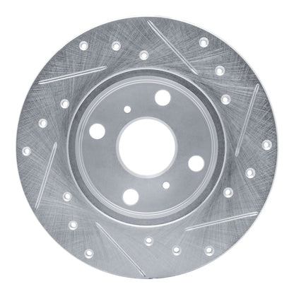 R1 Concepts R1 84-88 Chevrolet Nova Front Left Drilled & Slotted Silver Brake Rotor
