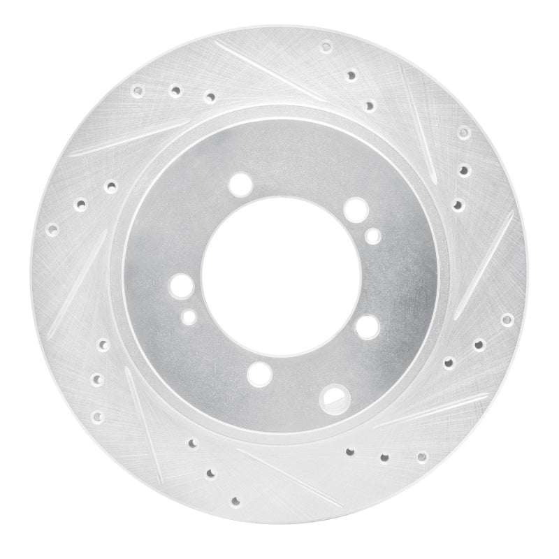 R1 Concepts R1 93-99 Dodge STEALTH Rear Right Drilled & Slotted Silver Brake Rotor