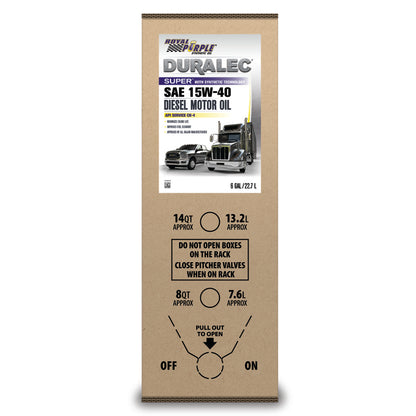 Royal Purple Duralec Super Diesel 15W40 CK-4 Motor Oil - 6 Gallon Bag-In-Box
