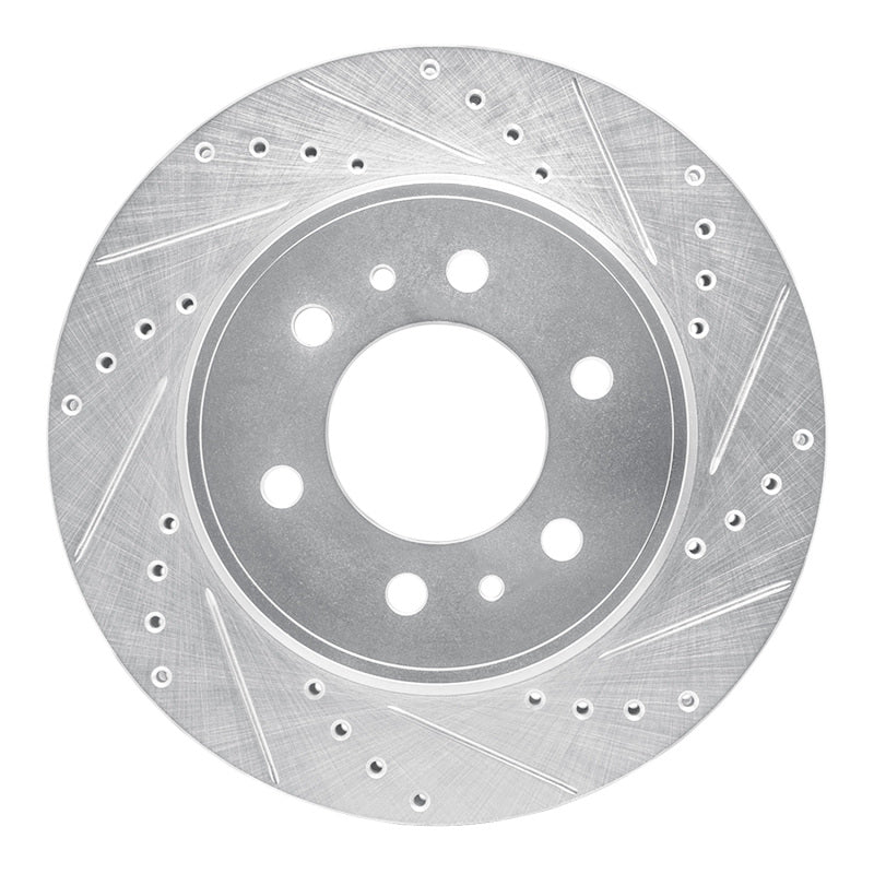 R1 Concepts R1 09-09 Ford F-150 RWD Front Right Drilled & Slotted Silver Brake Rotor