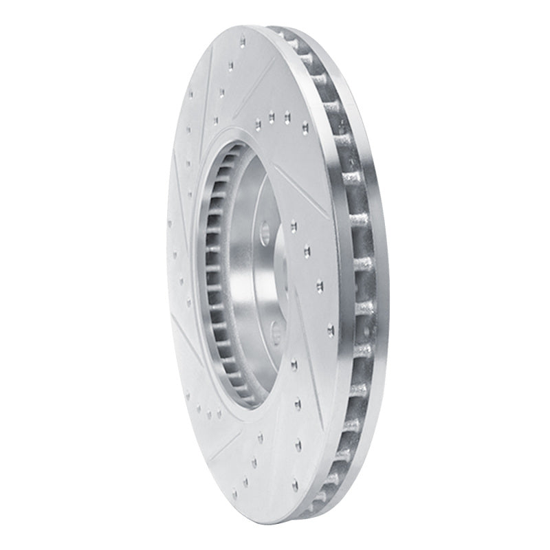 R1 Concepts R1 08-14 Cadillac CTS Front Right Drilled & Slotted Silver Brake Rotor