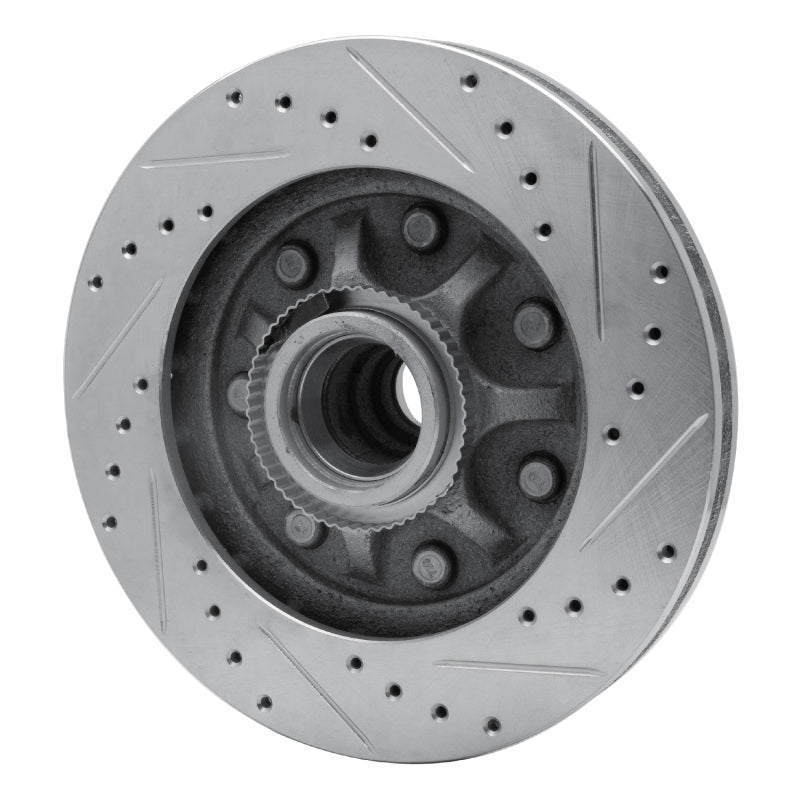 R1 Concepts R1 97-04 Ford F-250 2WD (Excl Super Duty) Front Left Drilled & Slotted Silver Brake Rotor