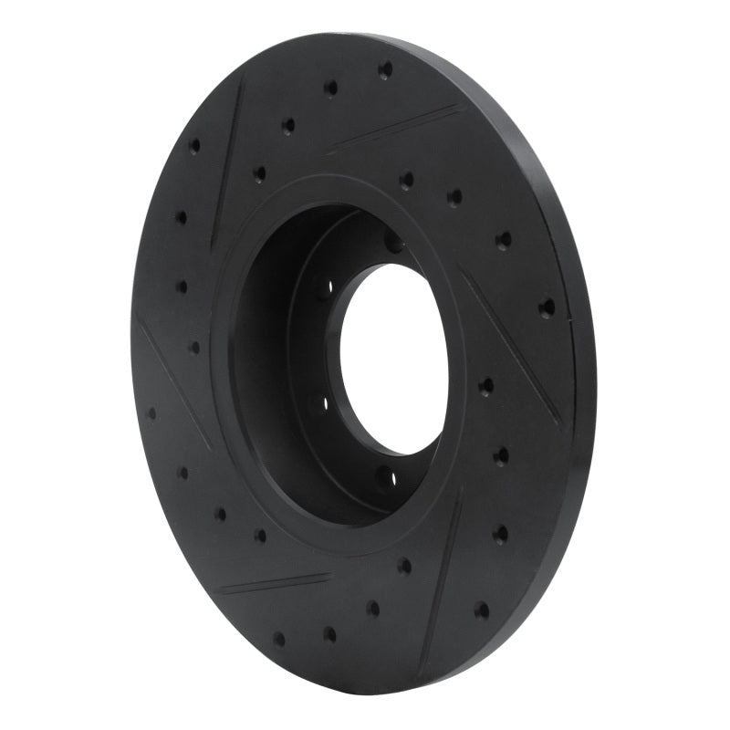R1 Concepts R1 78-82 Nissan 620 Pickup Front Right Drilled & Slotted Black Brake Rotor