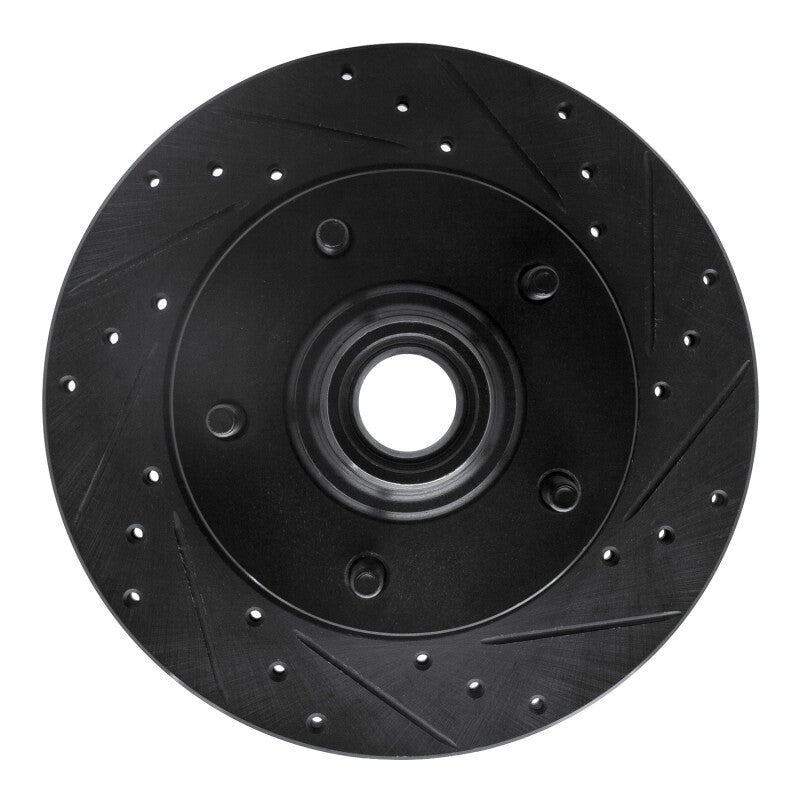 R1 Concepts R1 94-03 Ford E-150 Club Wagon Front Right Drilled & Slotted Black Brake Rotor
